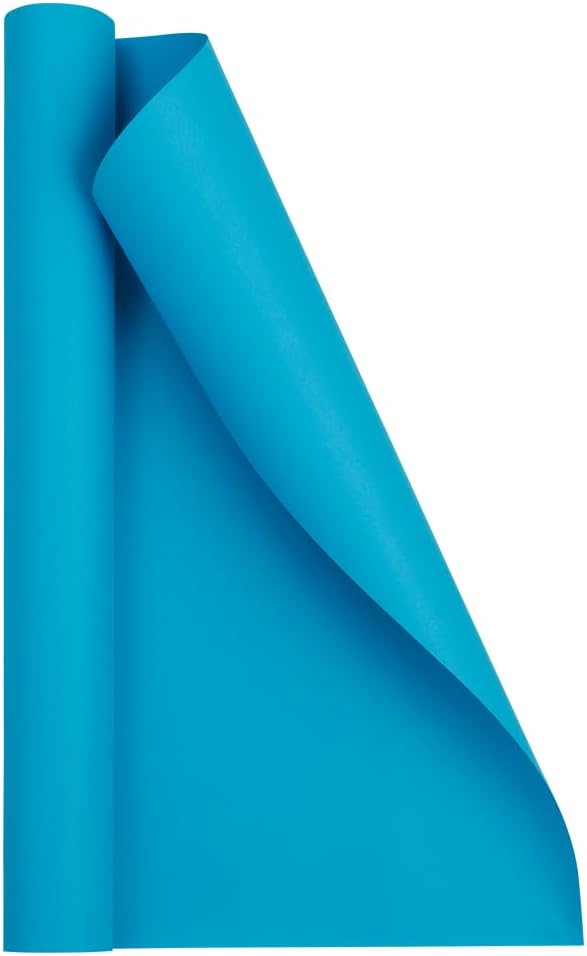 JAM Paper Gift Wrap - Matte Wrapping Paper - 26.3 Sq Ft (17 in x 18 Ft) - Matte Bright Blue/Peacock Blue - Roll Sold Individually