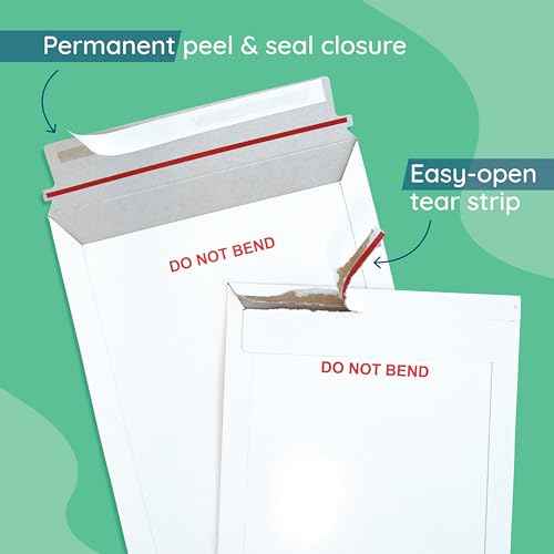 Blue Summit 25 Pack 12.75x15 Rigid Mailers, Cardboard Envelopes, Do Not Bend Photo Mailers, Cardboard Envelopes for cards, For Paper Document, Pictures, and Magazine