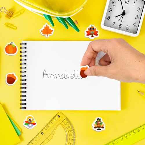 Ceiba Tree 60Pcs Thanksgiving Mini Erasers for Kids Bulk Turkey Maple Leaf Pumpkin Acorn Pencil Erasers Stationery for Student Classroom Prizes Homework Rewards School Supplies Fall Party Favors