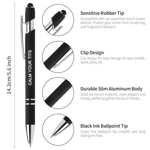 10pcs Fuck Pens Set, Swear Word Pens, Fun Pens for Adults, Funny Office Gifts, Smooth Writing Ballpoint Pens with Stylus Tips, Black Ink