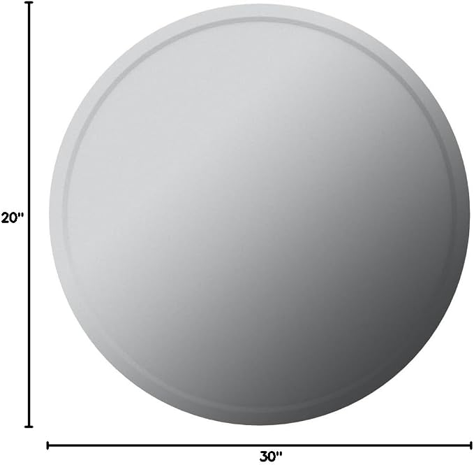 30-Inch Frameless Round Wall Mirror, Decorative Beveled Edge Bathroom Circle Mirror for Entryway, Washroom, Living Room and More