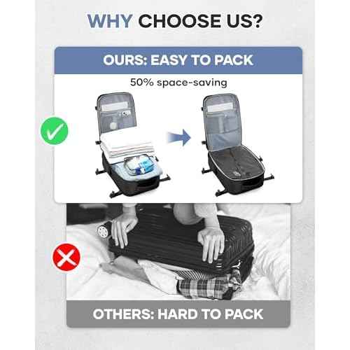 Vacuum Travel Backpack with Pump Women,Personal Item Carry on Backpacks Flight Approved 18x14x8 inches Men,Laptop Waterproof Work Compression bags Casual Daypack Mochila de Viaje Compresion al Black