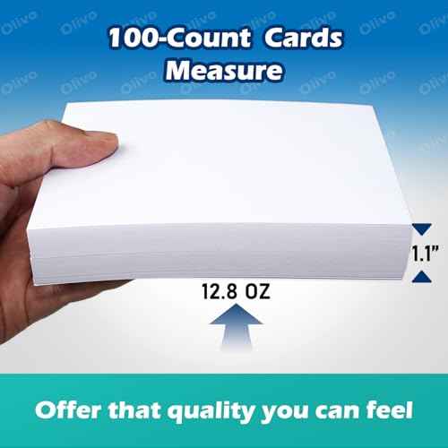 Blank Index Cards 4x6 Unlined Unruled Flash Note Cards 4" x 6", White, 100 Count, 220 GSM Heavy Weight