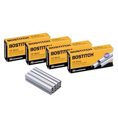 Bostitch Office B8 PowerCrown 0.25 Inch Staples, Pack of 20,000 Staples (STCRP21151/4-4), Silver