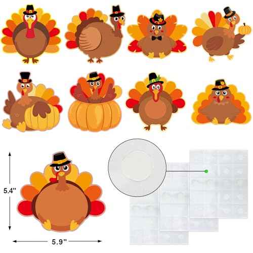 Ceiba Tree Thanksgiving Turkey Cutouts Turkey Bulletin Board Decorations Fall Cut-Outs Decor for Classroom Party Home