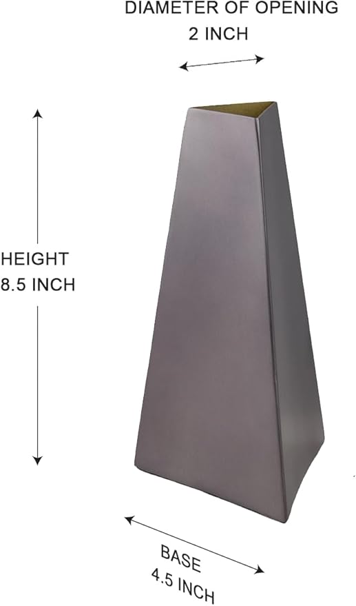Serene Spaces Living Triova Stainless Steel Vase – Perfect for Fresh & Dried Flowers, Sculptural Accent for Mantels, Coffee Tables & Office Desks,Table Centerpiece, 4.5" Wide & 8.5" Tall