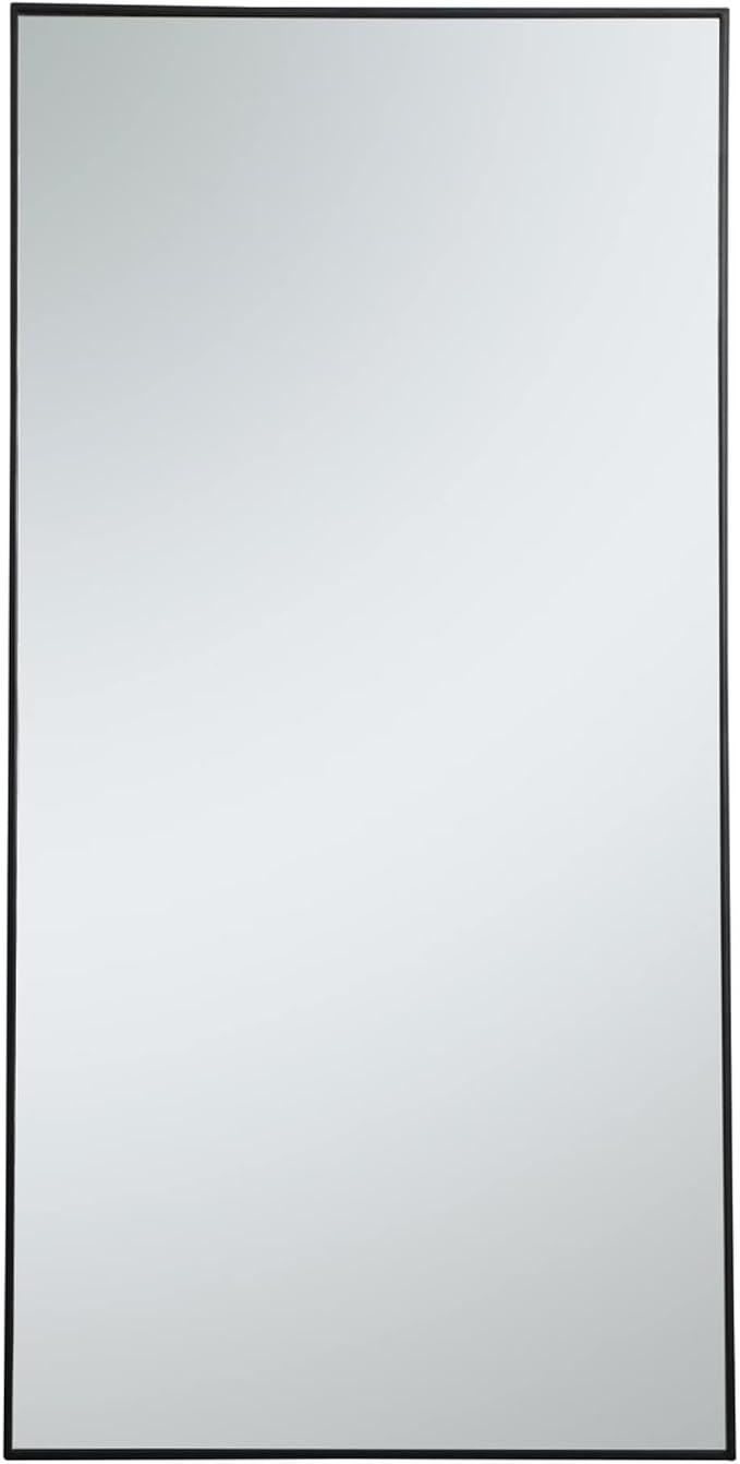 Elegant Decor Eternity 72" x 36" Contemporary Metal Frame Mirror in Black