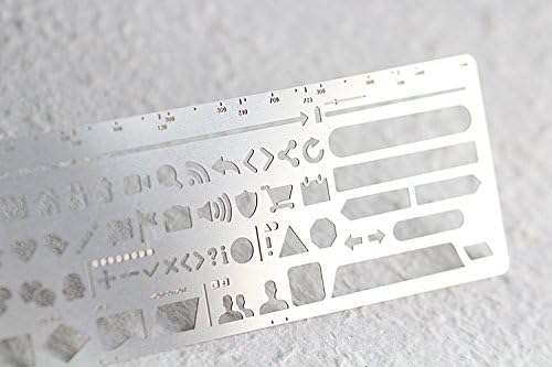 Fascola Stainless Steel Stencil Ruler - Hollow Design for UI Prototyping | Creative Bookmark Accessory