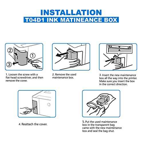 T04D1/T04D100 Ink Maintenance Box Replacement for ET-3750 ET-15000 ET-4760 ET-3760 XP-5100 ET-3850 ET-4850 WF-2860 ET-3710 ET-5150 ET-3830 ET-M1000 ST-3000 ET-M2170 etc. Printers 2 Packs