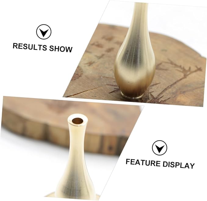 2pcs Mini Brass Vases Antique Desktop Flower Ornaments Creative Home Decor for Home and Tea Rooms Easy to Clean Decorative Adornments