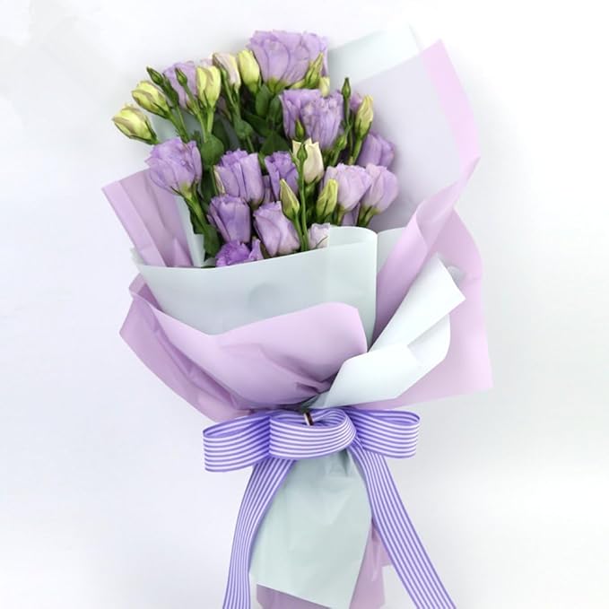 BBJ WRAPS Korean Style Flower Wrapping Paper Floral Bouquet Gift Packaging Supplies Multi Colors 20 Counts (D Blue)