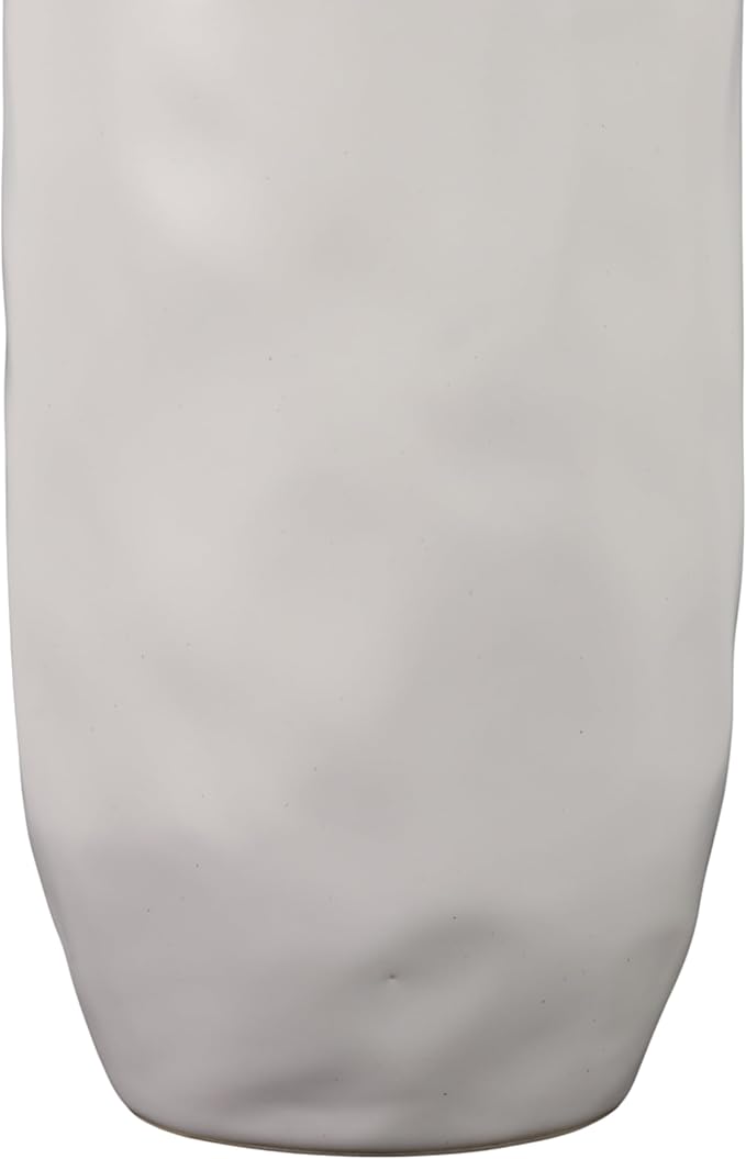 Ceramic Flower Vase for Living Room Decor – Elegant Tall Home and Office Vase with Unique Flared Top Perfect for Fresh Florals – A Modern Centerpiece for House, Bedroom, and Tabletop – 22" Ivory