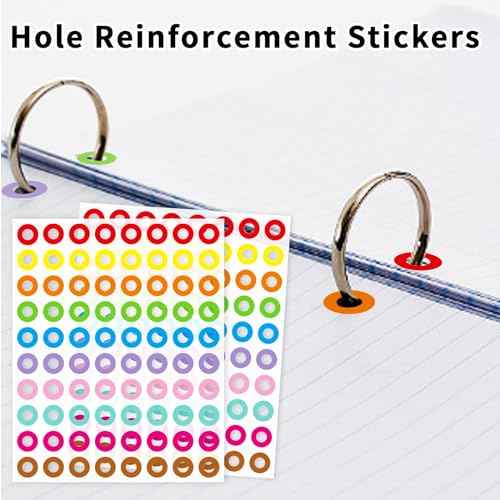 Hole Reinforcement Stickers Labels,10colors,Pack of 1440