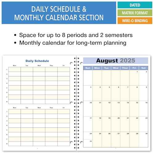 Elan Publishing Company Student Academic Organizer - 8.5" x 11" Weekly View; Dated for 2025-2026 Academic Year (Blue)