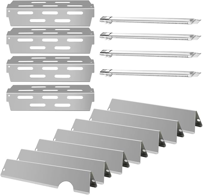 BTCDR Grill Burners Flavorizer Bars for Weber Genesis II E-410, S-410, Genesis II LX E-440, S-440, 66041, 66033, 66796, 67489, 67490, 67491, BBQ Gas Grill Replacement Parts Heat Deflectors (Silver)
