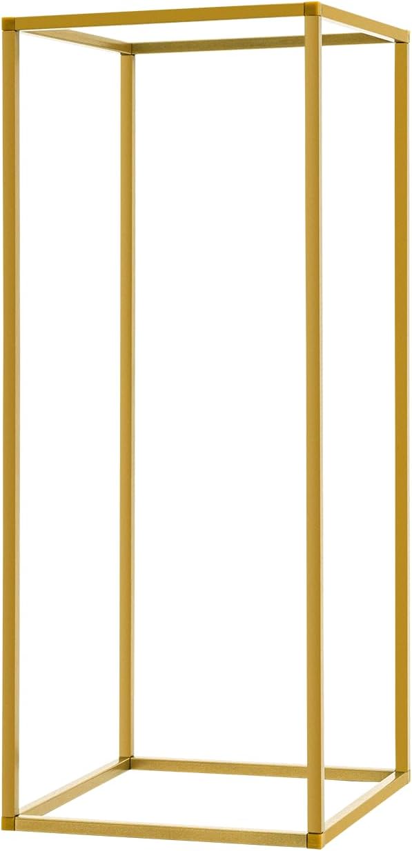 10PC 23.6" Flower Stand for Wedding Metal Cylinder Stands for Party Rectangular Gold Centerpieces Flower Vase Gold Pedestal Columns for Weddings Indoor Outdoor Flower Plant Stand Decoration