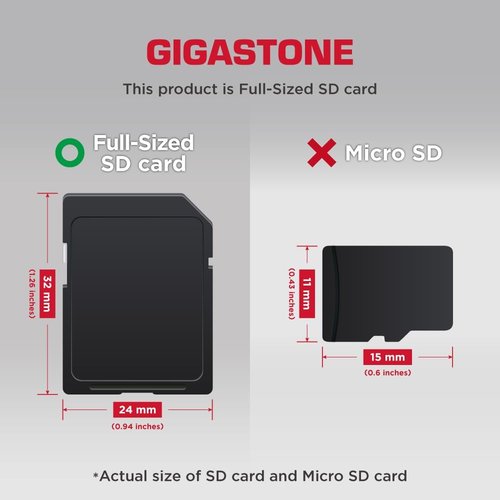 GIGASTONE 64GB SD Card 2-Pack | High-Speed UHS-I U1 Class 10 for Full HD Video | Includes 2 Mini Cases