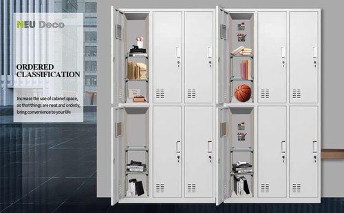 Neudeco Locker Accessories Kit - Mesh Shelf, Organizer, Magnetic Basket & Pen Holder | Pack of 4, Grey