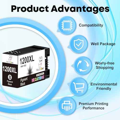 Miss Deer Maxify 1200XL Ink Cartridges Compatible for Canon PGI-1200XL 1200XL Work for Canon MAXIFY MB2720 MB2050 MB2350 MB2320 MB2020 MB2120, 2 Sets(2BK,2C,2M,2Y)