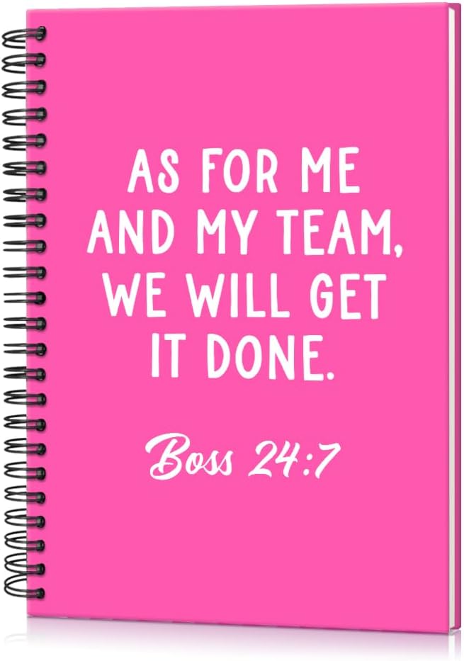 Msticey As For Me And My Team We Will Get It Done 160 Blank Pages Rose Red Hardcover Spiral Notebook, Appreciation Gifts for Women Manager Supervisor Leader Coworker Colleague, Funny Boss Day Gifts