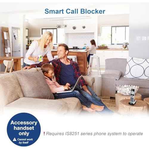 VTech IS8201 Additional Handset for IS8251 Business Grade Cordless Phone Series, Perfect for Home Office, Smart Call Blocking, Answering System, Bluetooth Connect to Cell