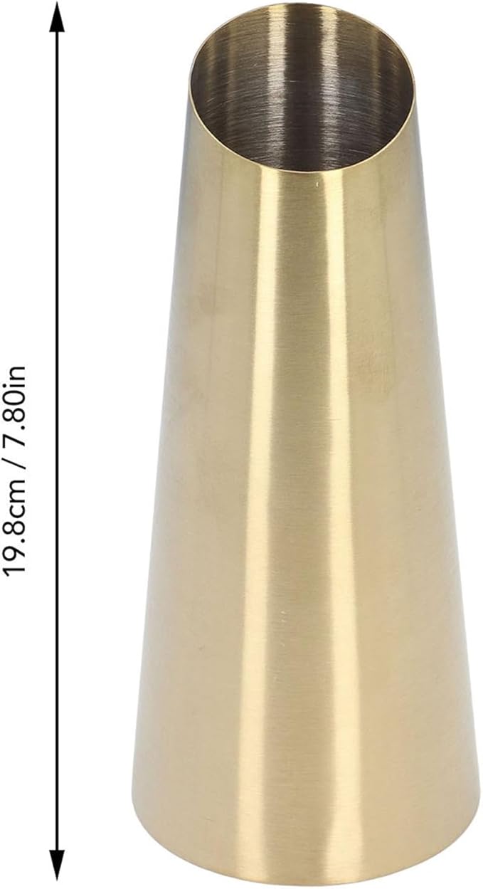Tall Vase for Flowers, Gold Vase 304 Stainless Steel Conic Shape Narrow Mouth Simple Modern Style Desk Vase for Fireplace Bedroom Kitchen Living Room Centerpieces Office Desk, 7.80in