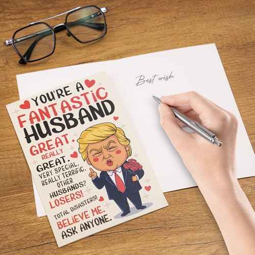 Funny Anniversary Card for Husband ? Hilarious Birthday, Father¡¯s Day, or Romantic Gift from Wife ? Sarcastic Humor for Him, Boyfriend, or Partner ? Blank Inside
