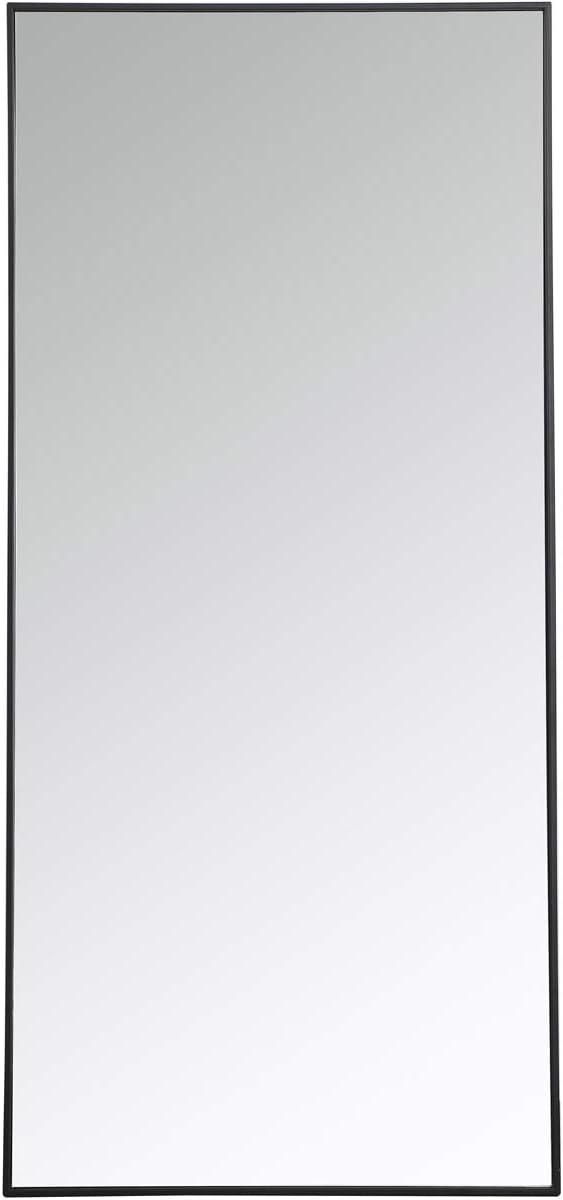 Elegant Decor Eternity 60" x 30" Contemporary Metal Frame Mirror in Black