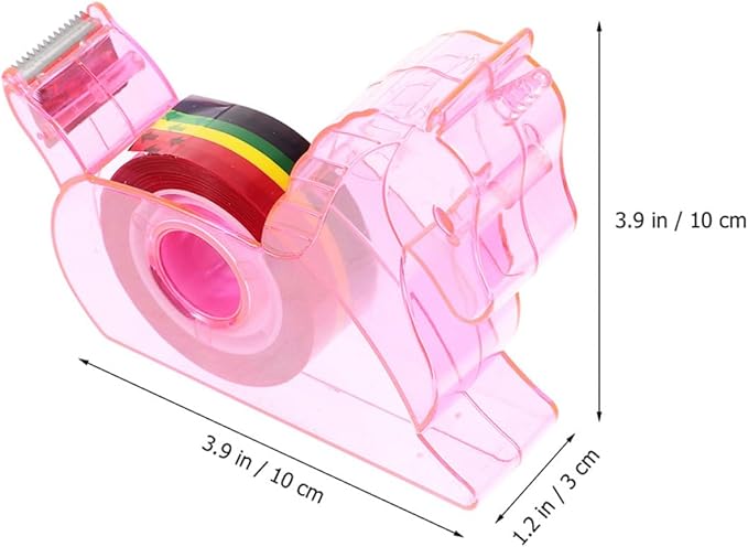 VILLCASE 2 Sets Cute Animal Tape Dispenser with Cutter Portable Desk Tape Holder for Office School Home Use Pink Mythical Horse and Flamingo Design Practical Stationery