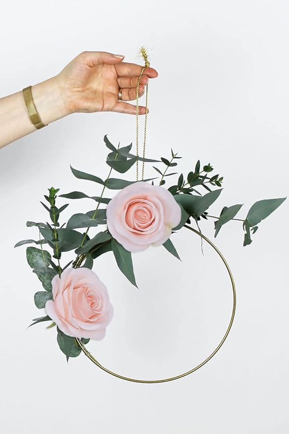Artificial Rose Flower Artificial Flowers Flower with Long Stem Silk Roses Bouquet for Wedding Bridal Shower Party Home Decoration (Blush, 12 Pcs)