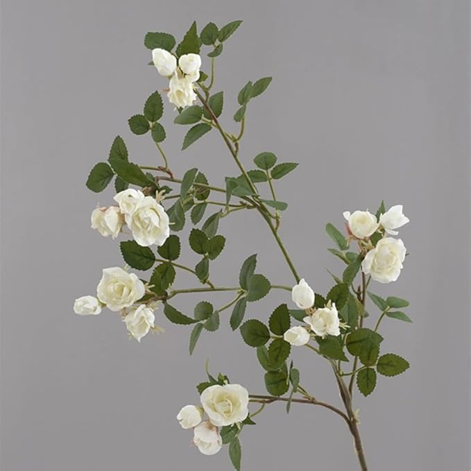 Melorca&Guilla Artificial Flowers Fake Flowers,6PCS 29" Artificial Rose for Vase, Long Stems White Artificial Flowers Faux Flower Arrangements for Shop Garden Office Home Décor(6, White Rose)