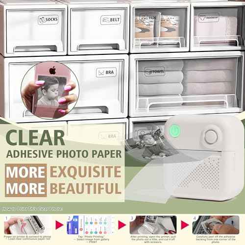 KEEPHOPE Label Maker Machine with 6 Waterproof Tapes, Thermal Label Maker, Portable Mini Bluetooth Label Printer with Clear Tape for Home, Kitchen, School, Office Organization