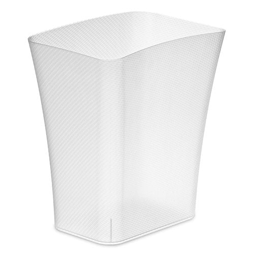 Clorox Textura Slim Trash Can - 3.1 Gallon Small Waste Basket for Narrow Spaces | Clear Frost Finish