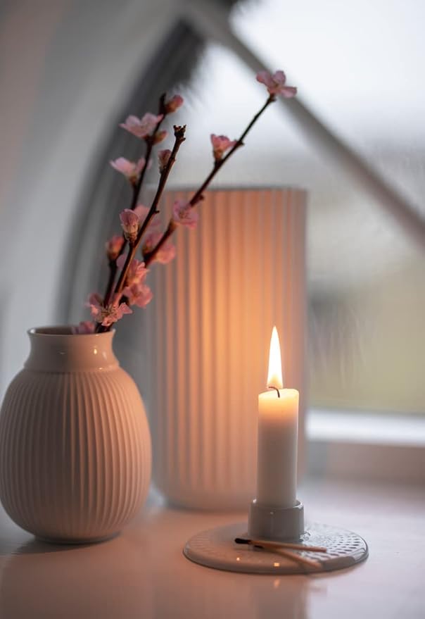 Lyngby Porcelain Vase, White, 9.8" H x 5.9" D, Designed by Karakter Copenhagen, Gift Box Included