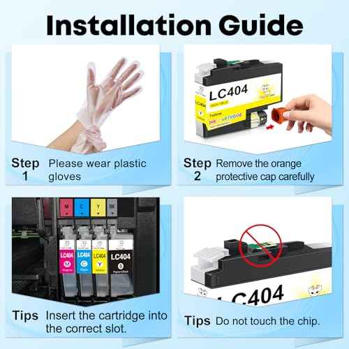 Miss Deer LC404 Ink Cartridges BK/C/M/Y Compatible Replacement for Brother LC404 LC-404, Used with Brother MFC-J1205W MFC-J1215W MFC-J1205W XL Printer,4Pack
