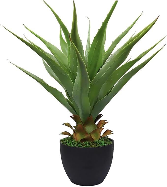 27inch Artificial Agave Plant, Fake Outdoor Faux Succulents with Realistic Leaves for Home Decor