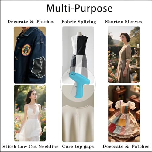 Mini Stitch Gun for Clothes, Tagging Gun & Easy Stitch Hemming Gun for Clothing, Quick Cloth Fixer Tool Kit with 2 Needles, 1500 Black & 1500 White Plastics Fasteners