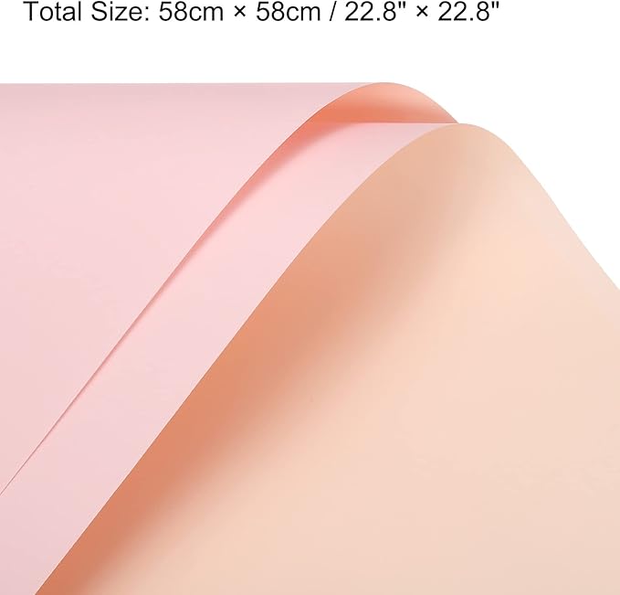 MECCANIXITY 10 Pcs Double Sided Color Flower Wrapping Paper Pink 22.8"x22.8" Waterproof for Florist Bouquet Supplies, DIY Crafts, Gift Box Packaging