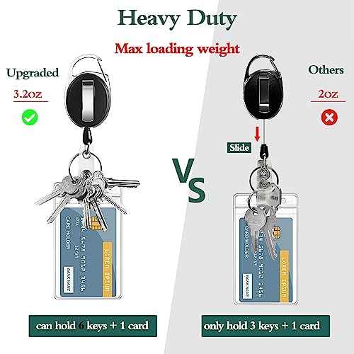 Simetufy 50 Pcs Retractable Badge Reels, Heavy Duty ID Badge Holder Retractable Clip Bulk, Key Holder with Ring for Office Worker Employee, Doctor Nurse