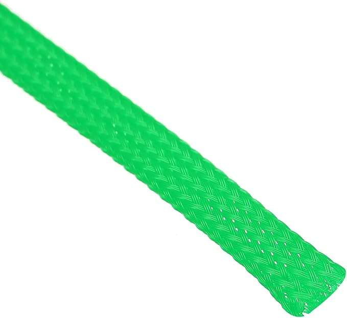 uxcell PET Expandable Sleeving 25ft 1/4" Green Cable Management Sleeve Cord Organizer for Wrap Protect Cable