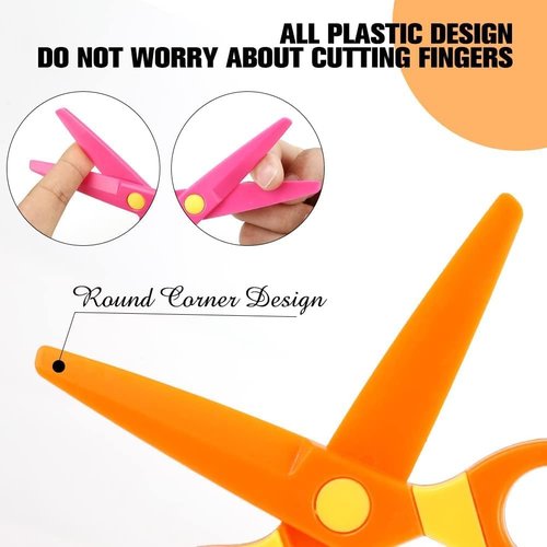 LovesTown Safety Scissors - 5 Pack Training Scissors for Kids Ages 3-5 | Develop Fine Motor Skills & Hand-Eye Coordination