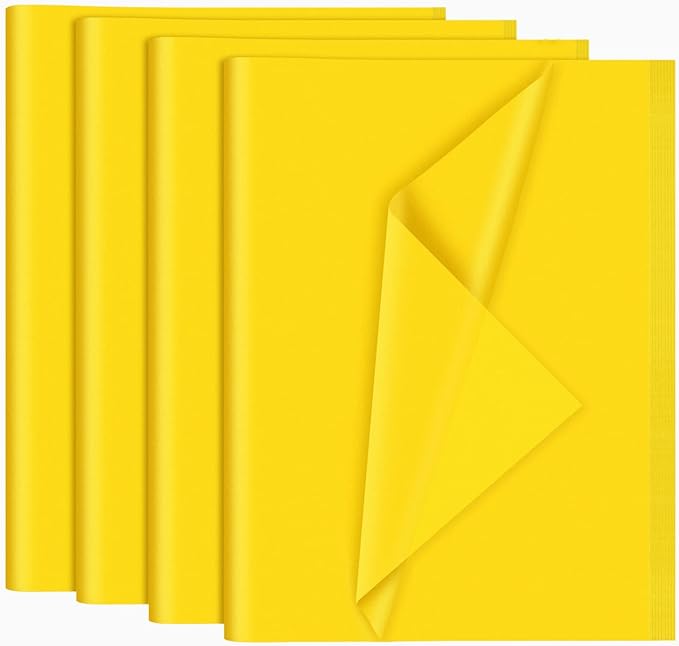NEBURORA 120 Sheets Yellow Tissue Paper - 14 x 20 Inches Wrapping Tissue Paper Bulk - Yellow Wrap Paper Sheets for Gift Bags, Packaging, Floral Filler, Birthday, Baby Shower, Sunflower Decor