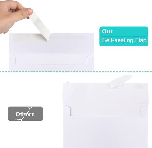 Regine Switzerland 50-Pack White A7 5x7 Envelopes - Self-Seal for Invitations & Greeting Cards