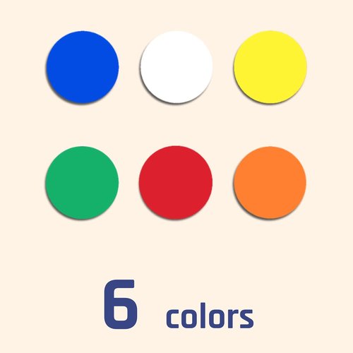 Colored Dot Stickers Labels by Skiennix - 600 Pack of 1-Inch Round Stickers in 6 Vibrant Colors
