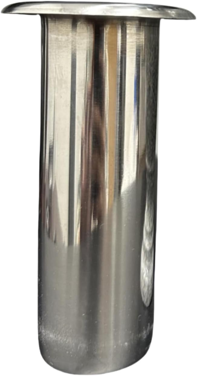 Turned Granite Vase Polished 4" x 10" Black Mist with Stainless Steel Inner
