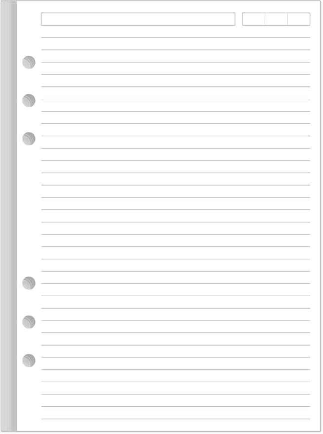 6 Hole Lined Paper Refills for A5 Ring Binder - 100 Sheets/200 Pages Loose Leaf Paper Line Refills for Filofax Planner, 100 gsm White Paper, 5.8" x 8.25"