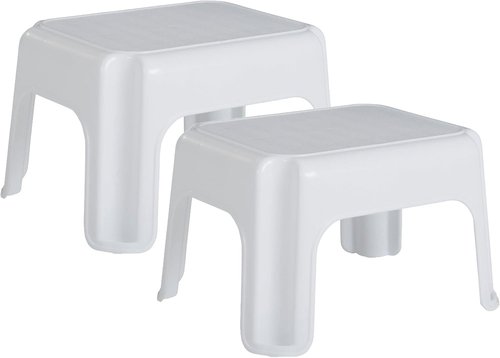 Rubbermaid Durable Plastic Roughneck Step Stool - 300-LB Capacity, White | 2-Pack