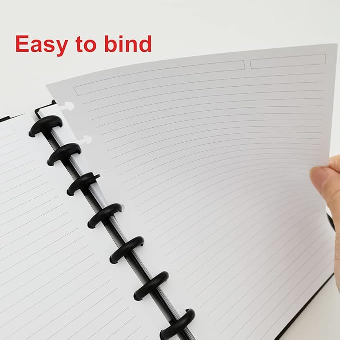 (3 Pack) A5 TUL Discbound Lined Refill Paper, Junior Size 8 Disc Disbound Notebooks, 300Sheets/600Pages, 100gsm White Paper, 5.8'' x 8.2''