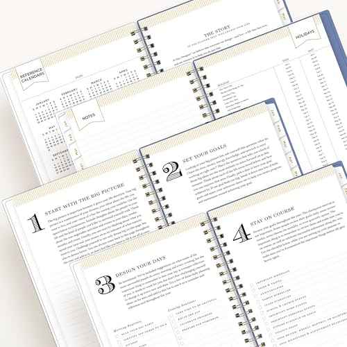 Blue Sky Day Designer 2026 Weekly and Monthly Planner Calendar, January 2026 - December 2026, 5" x 8", Flexible Cover With Zip Pouch, Durable Twin Wire Binding, Storage Pocket, Includes Stickers, Serenity Tile Blue