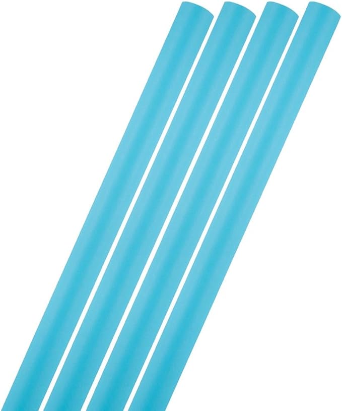 JAM Paper Gift Wrap - Matte Wrapping Paper - 100 Sq Ft Total - Matte Bright Blue/Peacock Blue - 4 Rolls/Pack